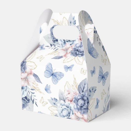 Gouden kleine vlinder jongen Baby shower Bedankdoosjes (Achterkant)