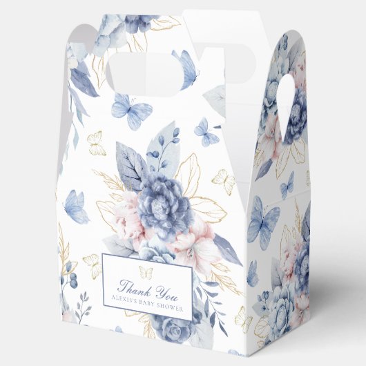 Gouden kleine vlinder jongen Baby shower Bedankdoosjes (Geopend)