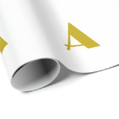 Gouden Kleur Aangepaste Monogram Eerste Letter Een Cadeaupapier (Rol Hoek)