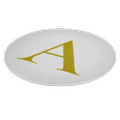 Gouden Kleur Aangepaste Monogram Eerste Letter Een Snijplank (Hoek)