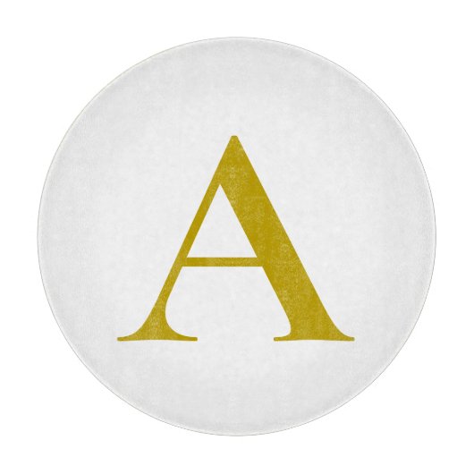 Gouden Kleur Aangepaste Monogram Eerste Letter Een Snijplank (Voorkant)