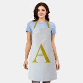 Gouden Kleur Aangepaste Monogram Eerste Letter Schort (Gedragen)