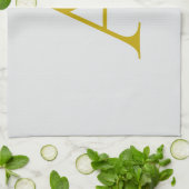 Gouden Kleur Aangepaste Monogram Eerste Letter Theedoek (Gevouwen)