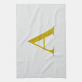Gouden Kleur Aangepaste Monogram Eerste Letter Theedoek (Verticaal)