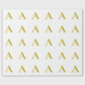 Gouden Kleur Aangepaste Monogram Initiaal Letter E Cadeaupapier (Vlak)