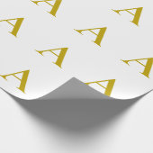 Gouden Kleur Aangepaste Monogram Initiaal Letter E Cadeaupapier (Hoek)