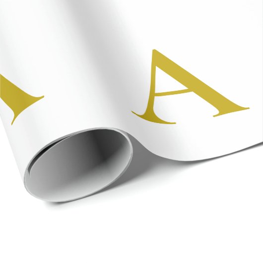 Gouden Kleur Aangepaste Monogram Initiaal Letter E Cadeaupapier (Rol Hoek)