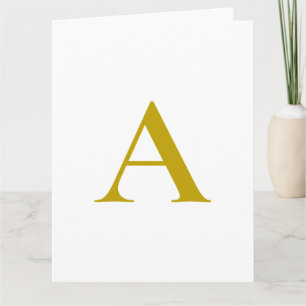 Gouden kleur aangepaste monogram initiaal letter g bedankkaart
