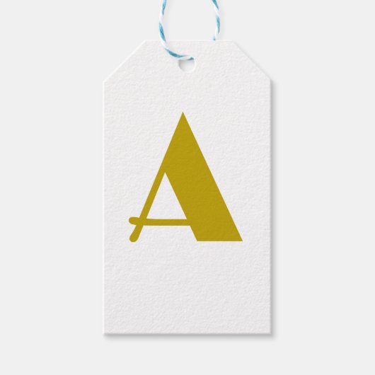 Gouden kleur aangepaste monogram initiaal letter g cadeaulabel (Voorkant)