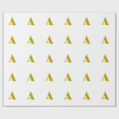 Gouden kleur aangepaste monogram initiaal letter g cadeaupapier (Vlak)