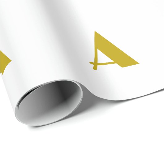 Gouden kleur aangepaste monogram initiaal letter g cadeaupapier (Rol Hoek)