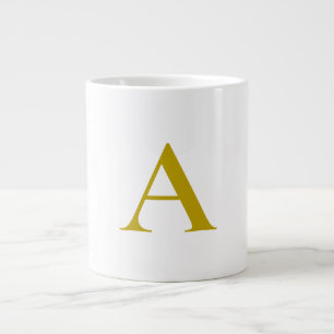 Gouden kleur aangepaste monogram initiaal letter g grote koffiekop