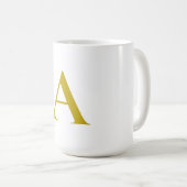 Gouden kleur aangepaste monogram initiaal letter g koffiemok (Voorkant rechts)