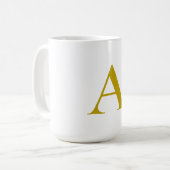 Gouden kleur aangepaste monogram initiaal letter g koffiemok (Voorkant links)