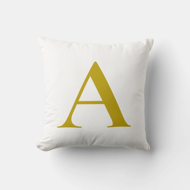 Gouden kleur aangepaste monogram initiaal letter g kussen (Voorkant)