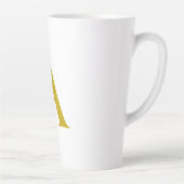 Gouden kleur aangepaste monogram initiaal letter g latte mok (Rechts)