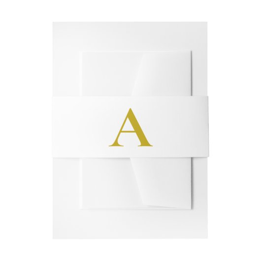 Gouden kleur aangepaste monogram initiaal letter g uitnodigingen wikkel (Voorkant Voorbeeld)