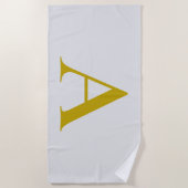 Gouden kleur aangepaste monogram initiaal letter strandlaken (Voorkant)