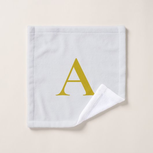 Gouden kleur aangepaste monogram initiaal letter washandje (Wasdoekje)