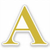 Gouden kleur aangepaste monogram initiële letter g sticker (Voorkant)