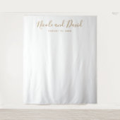 Gouden kleur bruiloft receptie decor achtergrond wandkleed (Voorkant)