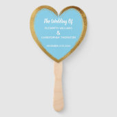 Gouden Kleur Bruiloft Verlovingsfeest Welkom Handwaaier (Achterkant)