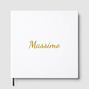 Gouden Kleur Calligrafie Elegante Eenvoudige Naam Gastenboek