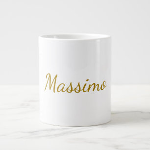 Gouden Kleur Calligrafie Elegante Eenvoudige Naam Grote Koffiekop