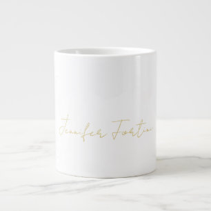 Gouden Kleur Calligrafie Elegante Eenvoudige Naam Grote Koffiekop