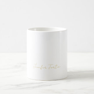 Gouden Kleur Calligrafie Elegante Eenvoudige Naam Koffiemok
