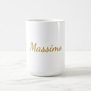 Gouden Kleur Calligrafie Elegante Eenvoudige Naam Koffiemok