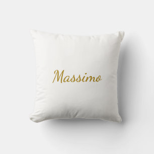 Gouden Kleur Calligrafie Elegante Eenvoudige Naam Kussen
