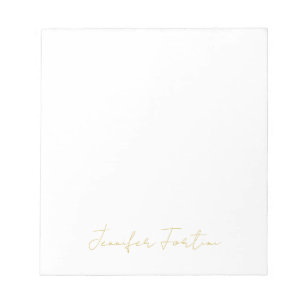 Gouden Kleur Calligrafie Elegante Eenvoudige Naam Notitieblok