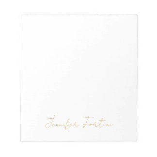 Gouden Kleur Calligrafie Elegante Eenvoudige Naam Notitieblok