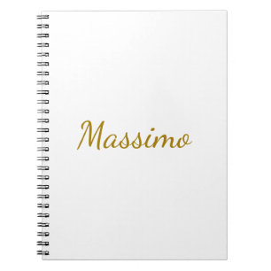 Gouden Kleur Calligrafie Elegante Eenvoudige Naam Notitieboek