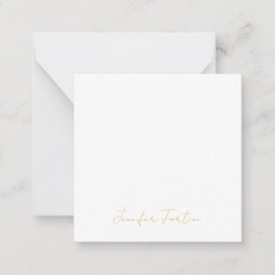 Gouden Kleur Calligrafie Elegante Eenvoudige Naam Notitiekaartje