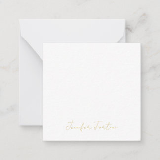 Gouden Kleur Calligrafie Elegante Eenvoudige Naam Notitiekaartje