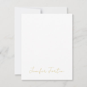 Gouden Kleur Calligrafie Elegante Eenvoudige Naam Notitiekaartje