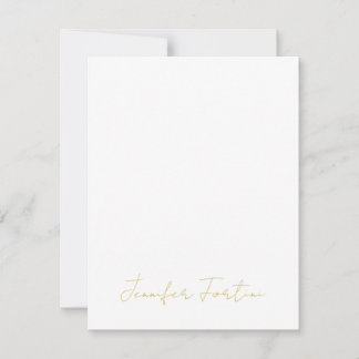 Gouden Kleur Calligrafie Elegante Eenvoudige Naam Notitiekaartje