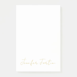 Gouden Kleur Calligrafie Elegante Eenvoudige Naam Post-it® Notes