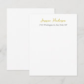 Gouden Kleur Calligrafie Professioneel Elegant RSVP Kaartje (Voorkant / Achterkant)