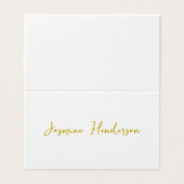 Gouden Kleur Calligrafie Professionele Naam Kaart (Buitenkant ongevouwen)