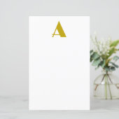 Gouden Kleur Custom Monogram Initiaal Letter Paper (Staand voorkant)
