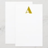 Gouden Kleur Custom Monogram Initiaal Letter Paper (Voorkant / Achterkant)