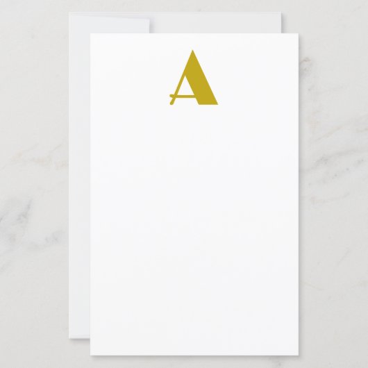 Gouden Kleur Custom Monogram Initiaal Letter Paper (Voorkant)