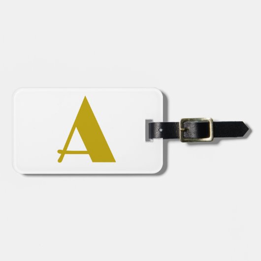 Gouden kleur Custom Monogram Initiaal Letter Plain Bagagelabel (Voorkant horizontaal)