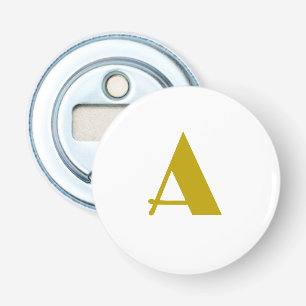 Gouden kleur Custom Monogram Initiaal Letter Plain Button Flesopener