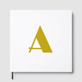 Gouden kleur Custom Monogram Initiaal Letter Plain Gastenboek (Voorkant)