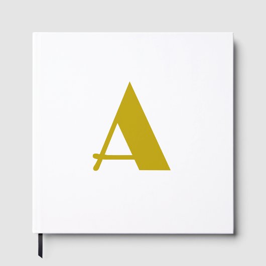 Gouden kleur Custom Monogram Initiaal Letter Plain Gastenboek (Voorkant)