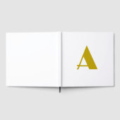 Gouden kleur Custom Monogram Initiaal Letter Plain Gastenboek (Volledig)
